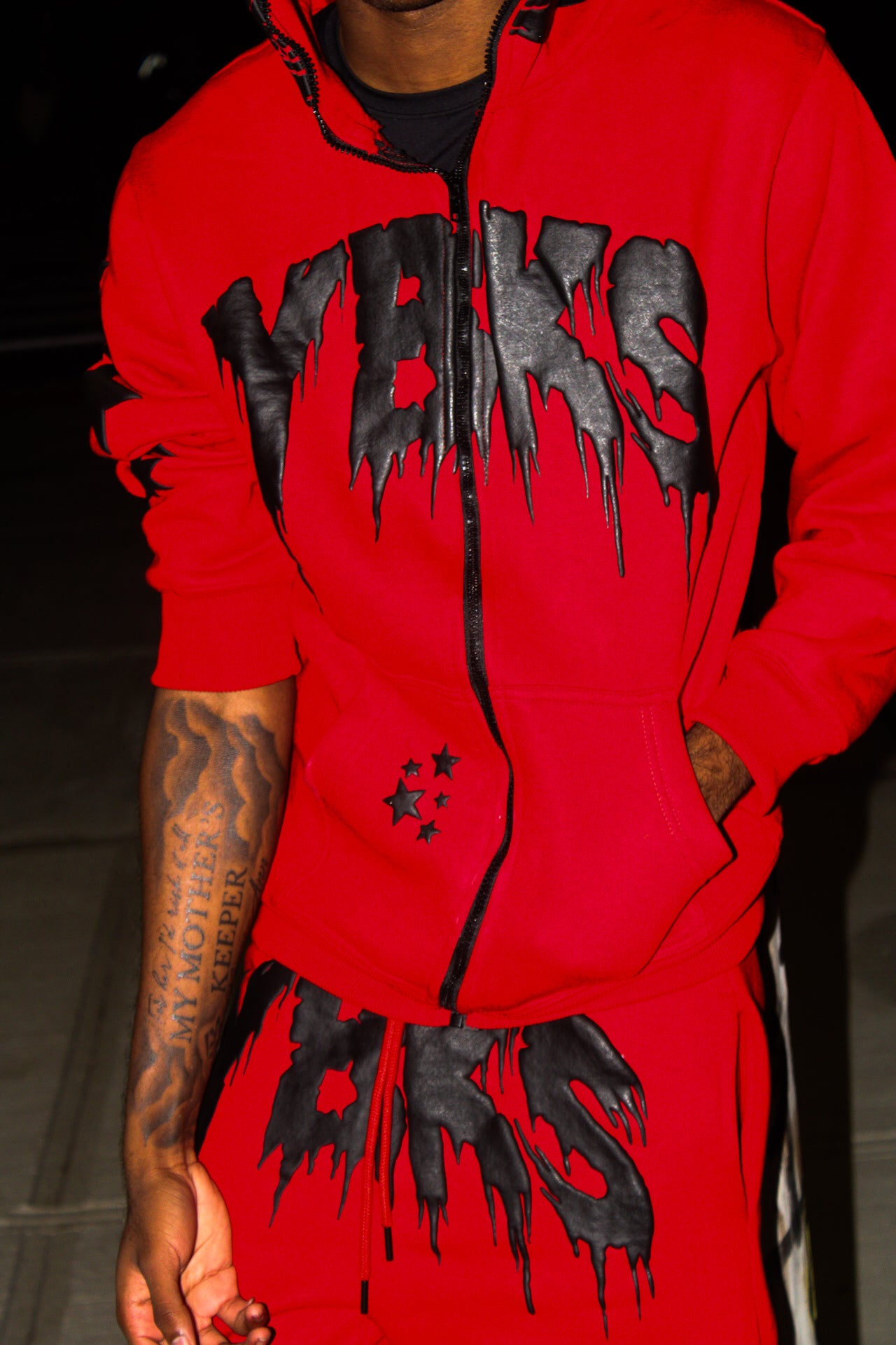 RED YBKS HOODIE & SWEATPANTS