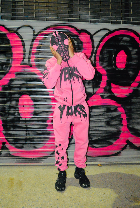 PINK YBKS HOODIE & SWEATPANTS