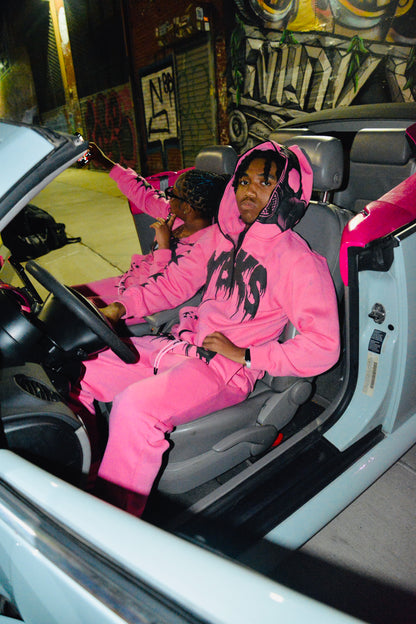 PINK YBKS HOODIE & SWEATPANTS