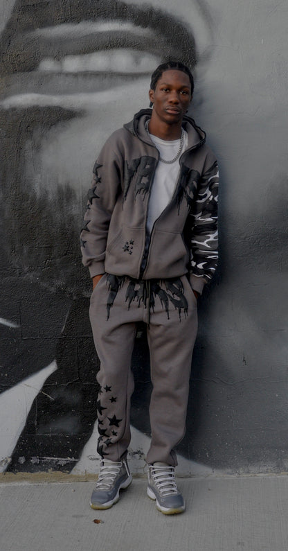 GREY YBKS HOODIE & SWEATPANTS