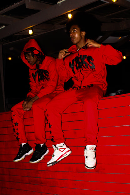 RED YBKS HOODIE & SWEATPANTS
