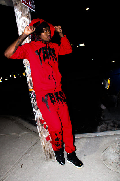 RED YBKS HOODIE & SWEATPANTS