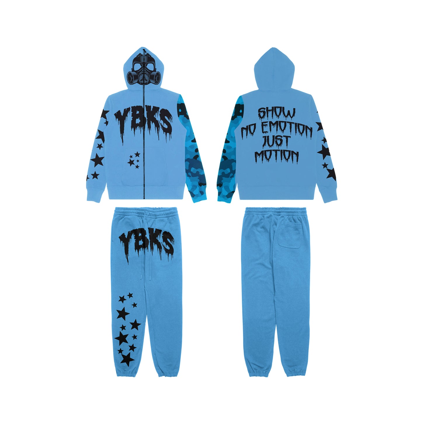 BLUE YBKS HOODIE & SWEATPANTS