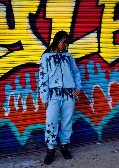 BLUE YBKS HOODIE & SWEATPANTS