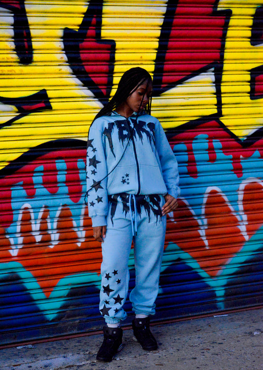 BLUE YBKS HOODIE & SWEATPANTS