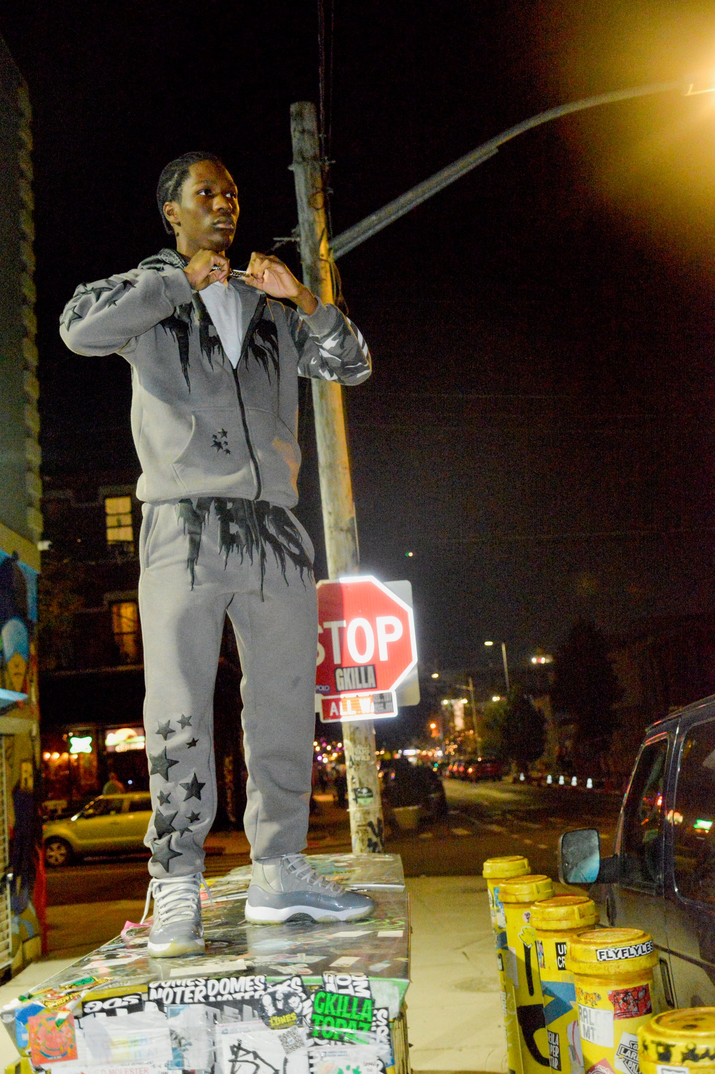 GREY YBKS HOODIE & SWEATPANTS