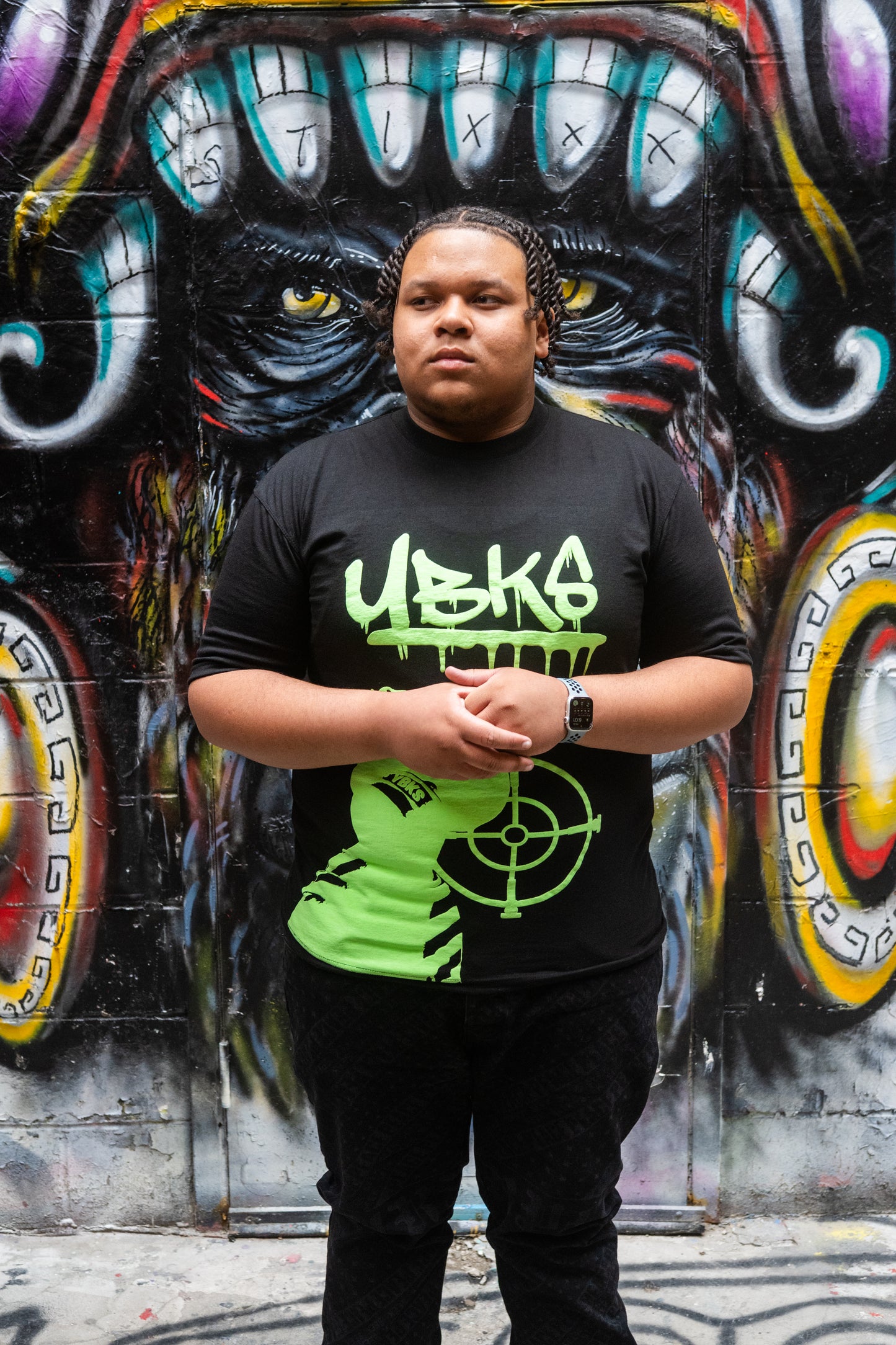 (Black/Lime Green) YBKS T-SHIRT