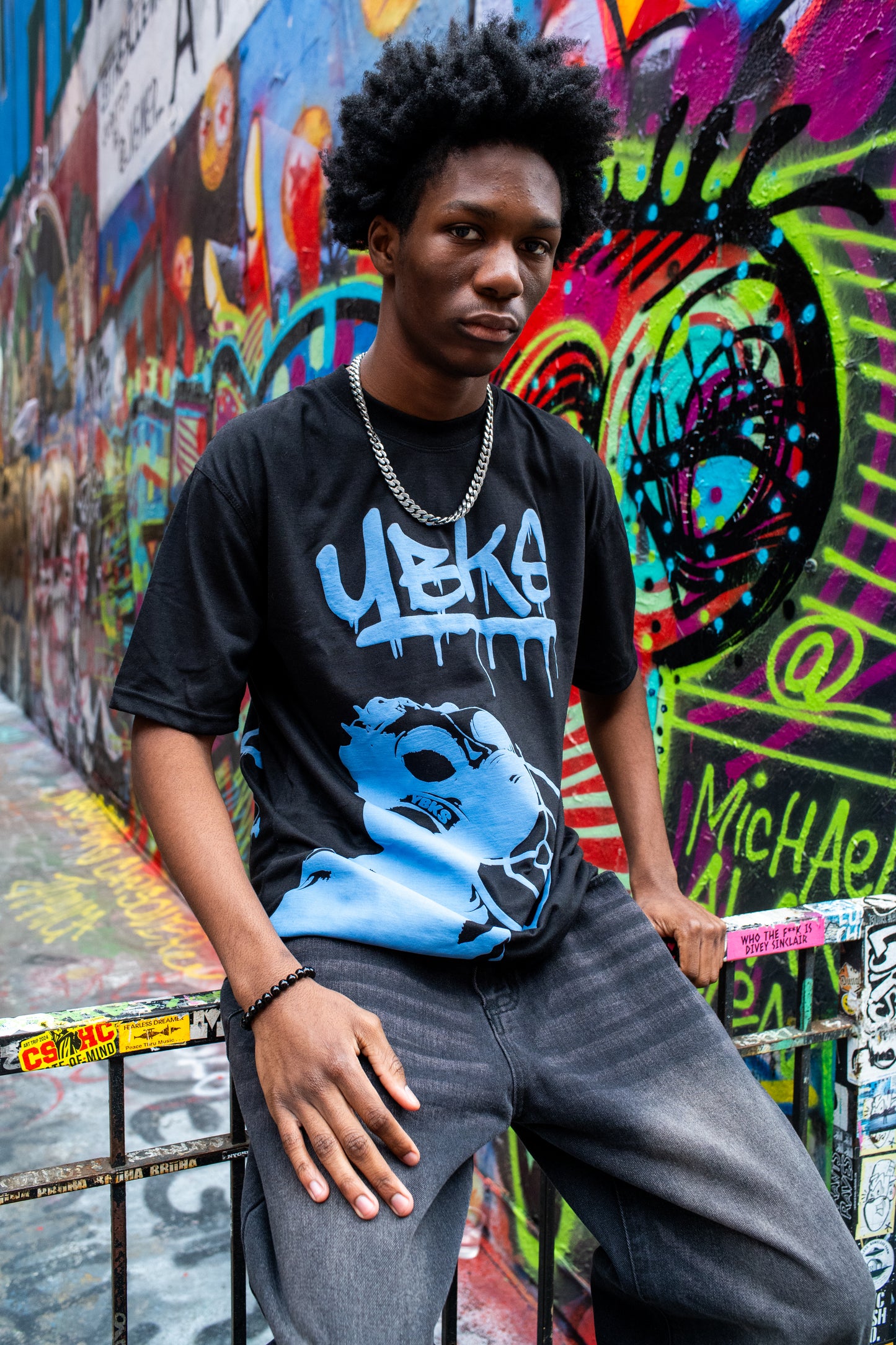 (Black/Carolina Blue) YBKS T-SHIRT