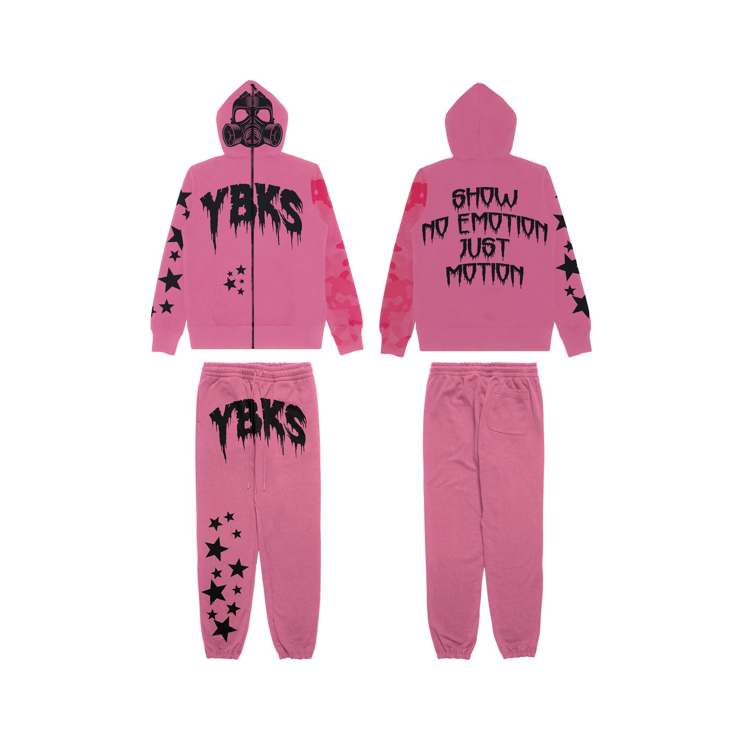 PINK YBKS HOODIE & SWEATPANTS