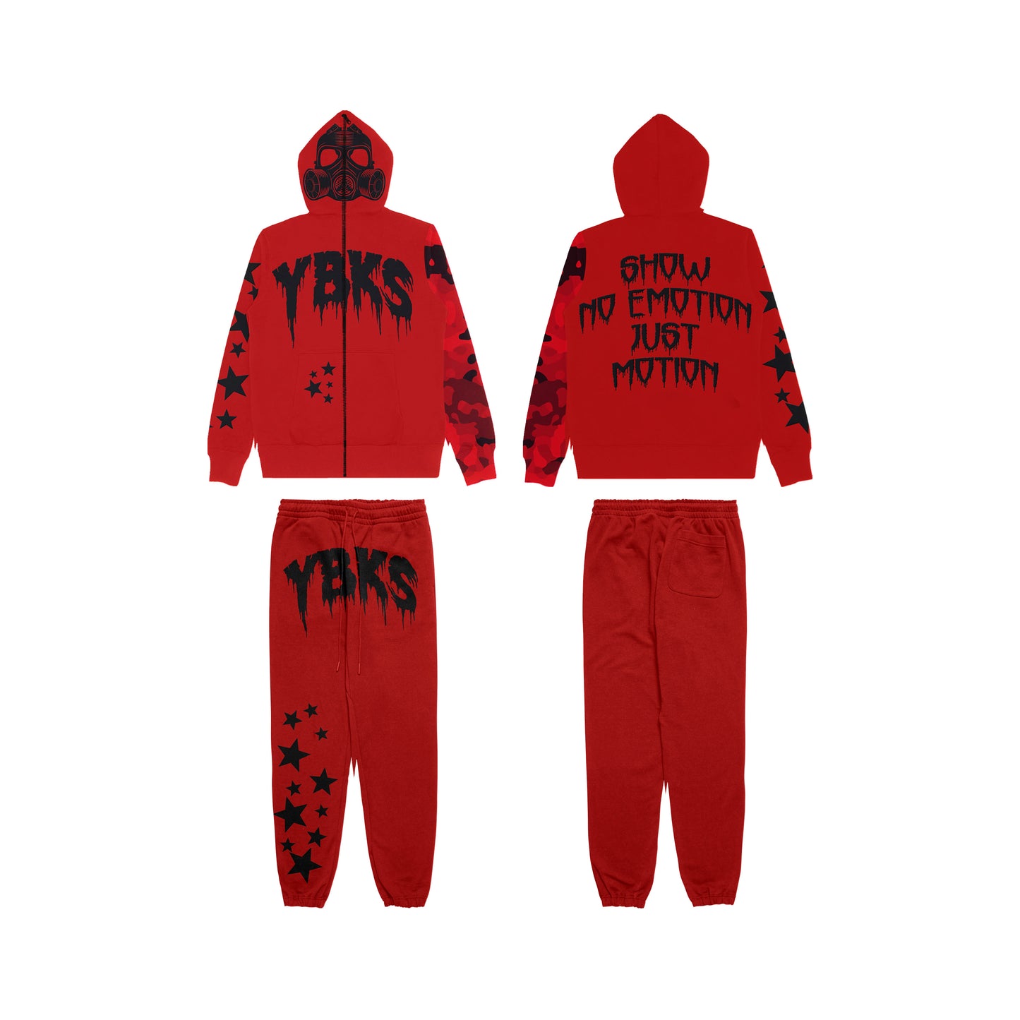 RED YBKS HOODIE & SWEATPANTS